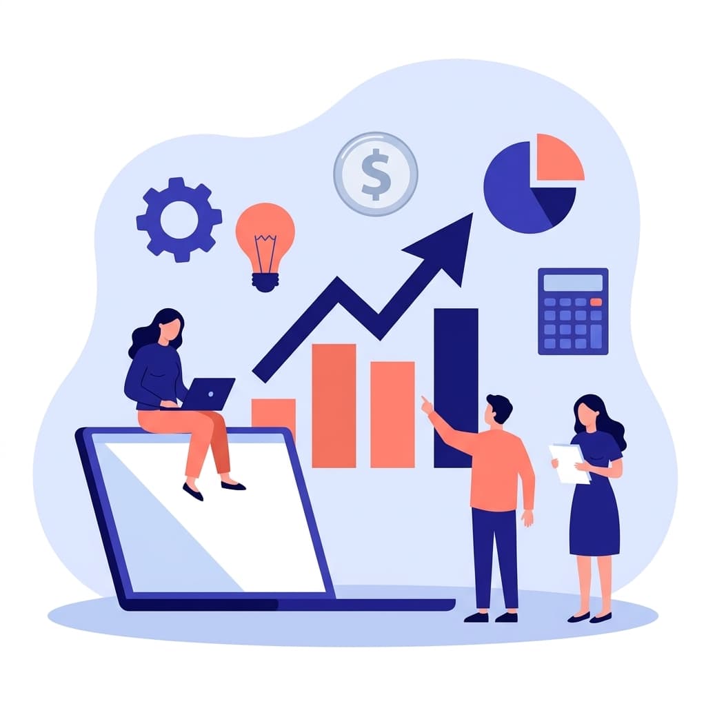 Business growth and financial consulting illustration